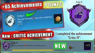 Easily Complete (CRITIC ACHIEVEMENT) IN PUBG MOBILE | Rate your teammates 500 times after completing