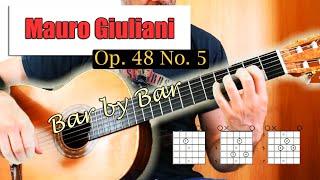 Mauro Giuliani Op. 48 No. 5 - bar by bar breakdown for learning fast