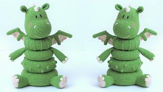 Crochet Pattern Dragon Stacking Toy Rings #shorts