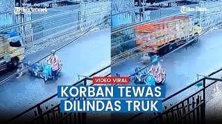 Detik detik Menegangkan Kecelakaan Pemotor & Truk, Korban Wanita Sampai Terlindas dan Tewas