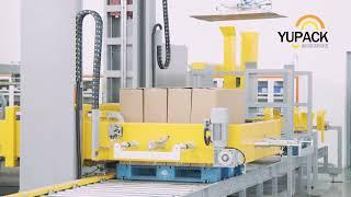 Palletizer + automatic pallet online winding machine|YUPACK