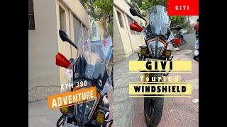 GIVI Windscreen On KTM 390 Adventure| Touring Accessory| Installation| Price| First Impression