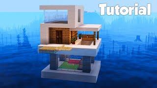 Minecraft: How to Build a Small Modern House on Water Tutorial (Easy)