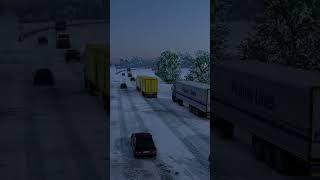 Euro Truck Simulator 2 зимний рейс на тандеме на базе DAF XF 105 по Южному региону #ets2mods #shorts