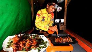 mancing dan masak udang panggang di malam hari sampai tidur di perahu sendiri