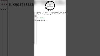 Python String Method (Capitalize)
