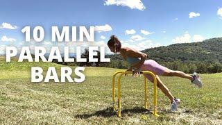 10 MIN PARALLEL BAR WORKOUT | full body workout with 30-second intervals | Andrea Michelle