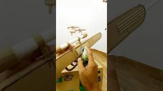 cardboard gun but has a great shot #cardboard #cardboardmodel #cardboard_gun #diy