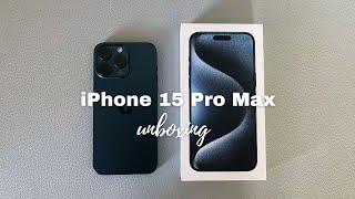Unboxing iPhone 15 pro max (blue titanium)  | accessories + camera test