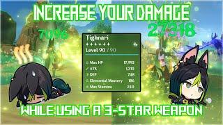 Increase Tighnari Damage ! C0 F2P showcase (3-star weapon ) #tighnari #genshinimpact