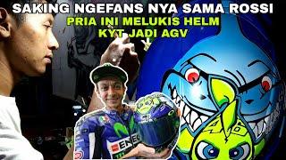 Repaint helm kyt jadi agv misano ;mirip punya rossi