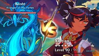XINYAN SOLO VS BEISHT... (ultimate genshin battle)