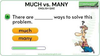 MUCH vs. MANY English Quiz | Can you get 20/20 correct? | Learn English Grammar Test