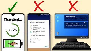 USB options NOT showing in android when connected to PC but phone charges