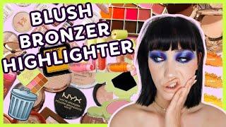 LET'S BRUTALLY DECLUTTER MY BLUSHES BRONZERS & HIGHLIGHTERS | MAKEMEUPMISSA