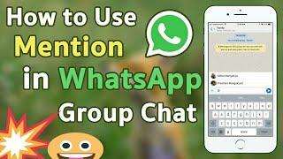 How To Mention Someone In Whats App Group Chat | MALAYALAM