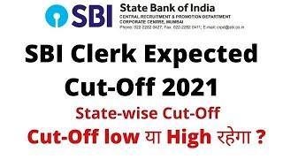 SBI Clerk Expected Cut-Off 2021 Prelims Satewise