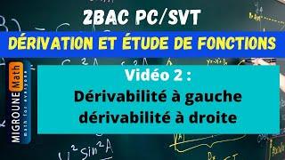 Dérivabilité à droite — dérivabilité à gauche — Dérivation et étude de fonctions — 2BAC PC/SVT