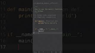 How To Use The main() Function In Python | Master Python Main Function #pythontips #python #phython