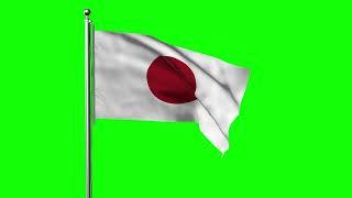 Green screen Footage | Japan Waving Flag Green Screen Animation | Royalty-Free