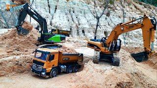 Rc Road Construction Site | Huina Excavators | Wltoys Dump Trucks | Cars Trucks 4 Fun