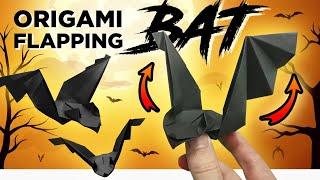 Easy Origami Flapping Bat  - Flapping Bat Halloween origami (Yakomoga) - Origami Easy