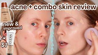 NEW FORMULA of the CoverGirl Clean Invisible Foundation: Acne/Combo Skin Review + Wear Test