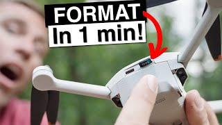 ⏱️ How to FORMAT SD Card in DJI Mini 4 Pro and DJI Mini 3 Pro in 1 Minute!'