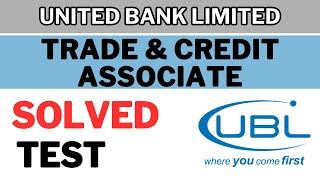 ubl Trade & Credit Associate solved test | ubl Trade & Credit Associate test