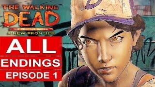 THE WALKING DEAD Season 3 EPISODE 1 ALL ENDINGS - A NEW FRONTIER Episode 1 All Endings