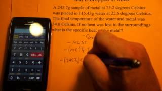 Specific Heat of a Metal Dropped into Water