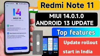 India - Redmi Note 11 Miui 14.0.1.0 Android 13 Update Rollout Start for Indian Users