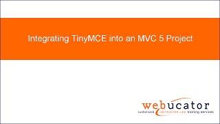 Integrating TinyMCE into an MVC 5 Project