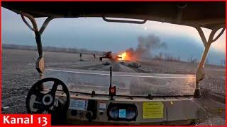 Showing road to Pokrovsk, full of hit Russian equipment, Russians themselves were attacked by drones