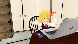 rumia using laptop