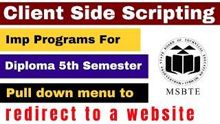 Client Side Scripting Imp Programs - Part 4 ( Pull Down Menu For Site) | Join 4 days Live Seminar