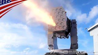 US Navy Ship Self-Defense System in Action - Launches RAM, Phalanx and Chaff