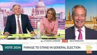 GE2024: Reform's Nigel Farage on running to be MP + grab Tory and Labour votes (04June24)