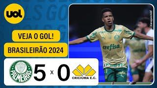 PALMEIRAS 5 X 0 CRICIÚMA - BRASILEIRÃO 2024; VEJA OS GOLS