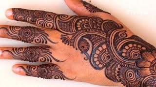 Mehndi design simple and beautiful back hand||Easy full hand mehndi||Arabic mehndi ki designs