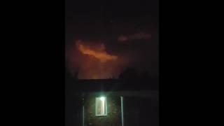 Light from a natural gas explosion