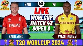Live West Indies vs England| Live Score & Commentary | ENG vs WI Live Match Today | T20 WC 2024 Live