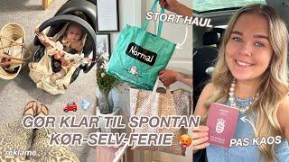 VORES FØRSTE KØR-SELV-FERIE: akut pas til Elina, køber de sidste ting, haul og pakker