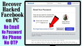 How to Recover Hacked Facebook Account 2023 On PC Desktop Laptop Web Browser New update recovery FB