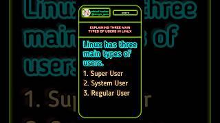 Three types of users in Linux #nonightgams #shorts #linux #users #kalilinux #root #redhat