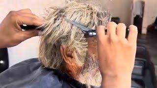 ASMR Hair Transformation: The Incredible Old Man's Haircut ️