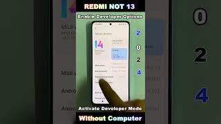 HOW TO ON DEVELOPER OPTION IN REDMI NOTE 13  REDMI NOTE 13 DEVELOPER OPTIONS SETTINGS 2024