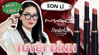 TUYỆT ĐỈNH SON KEM LÌ MAC Power Kiss Velvet Blur Slim Stick | CHẤT SON SIÊU ĐẸP | Mua 1 tặng 2!