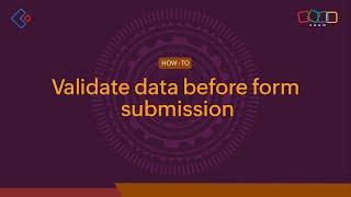 How to validate data before form submission? | Zoho Creator