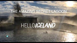 SECRET LAGOON - ICELAND OLDEST SWIMMING POOL SURROUNDED BY BUBBLING HOT SPRINGS